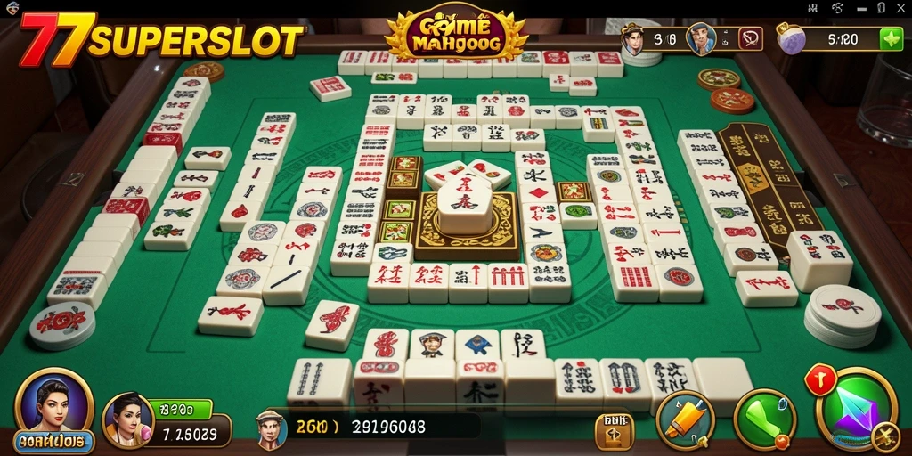 Gameplay seru 77SUPERSLOT menampilkan tantangan Mahjong yang menarik.