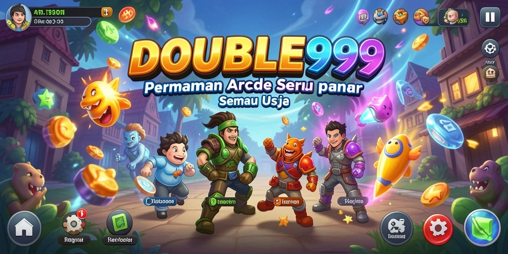 Tangkapan layar utama DOUBLE999 menampilkan gameplay Arcade yang mendebarkan.