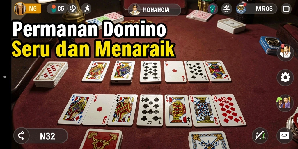 Tampilan gameplay seru dalam N32 yang menampilkan permainan Domino.