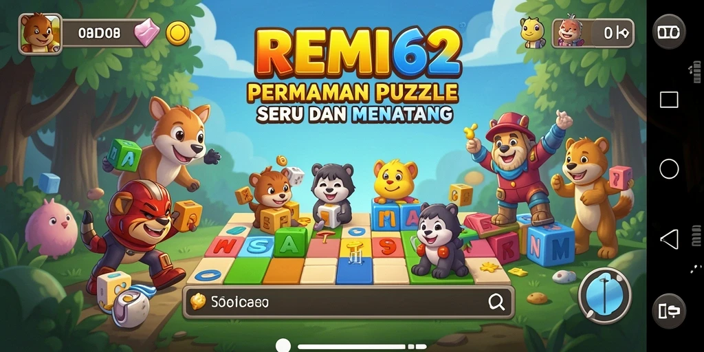 Tampilan screenshot utama REMI62 menampilkan gameplay Puzzle yang menarik.