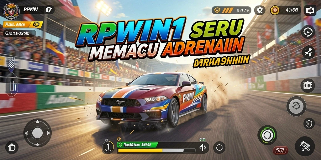 Tampilan gameplay seru di trek balap yang menantang.
