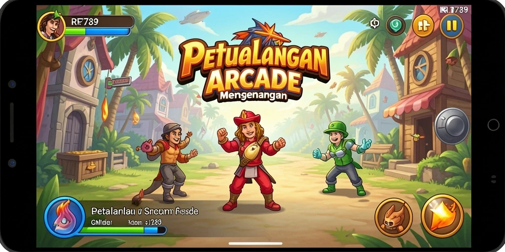 Tangkapan layar utama dari gameplay Arcade RR789 yang seru.