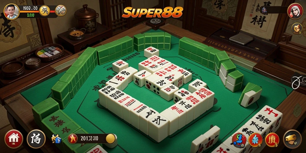 Screenshot gameplay <strong>SUPER88</strong> menampilkan suasana permainan Mahjong yang seru.